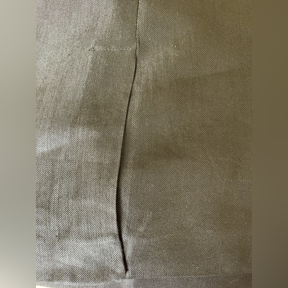 Black shiny linen midi prom party dress sleeveless silver metal chain belt US 10 - Picture 12 of 16